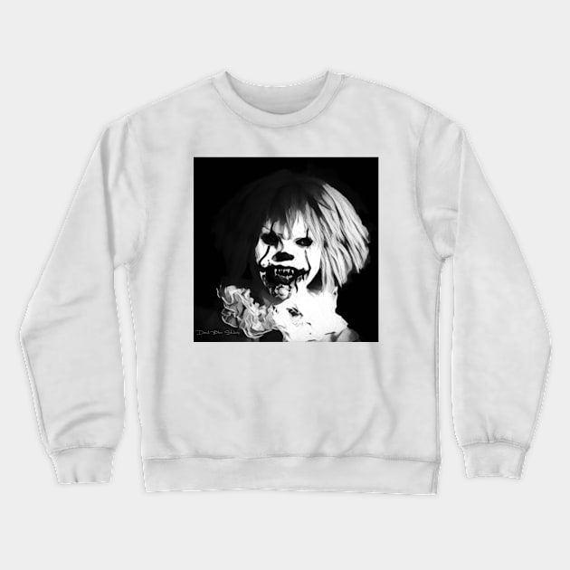 Bad Hair Day -  Black and White Crewneck Sweatshirt by davidbstudios